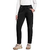 Pioneer Camp Women's Fleece Pants Mid-Layer Hiking Pants Straight Leg Thermal Winter Sweatpants with Zipper Pockets