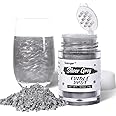 Sujoygar Silver Edible Glitter for Cocktails, 4g Luster Dust Edible Drink Glitter for Cake Vodka Chocolate Wine Cupcake Baking Food Grade Shimmer Powder