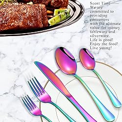 Rainbow Spoons,Soup Spoons,Set of 16 Top Food Grade