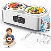 Suteck Yogurt Maker for Probiotic Greek Yogurt with Timer &amp; Temp Control | Make Real Yogurt at Home, No Additives, Precise 68-131&deg;F Control &amp; 48H Timer, 2 x 1QT Glass Jars, BPA-Free &amp; Dishwasher-Safe