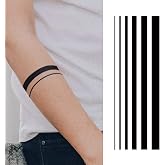 WEEKINK Minimalist Line Temporary Tattoos Armband Fake Tattoos for Adults | Realistic waterproof matte 2-week semi-permanent tattoos, perfect for the forearm, wrist, arm, hand, or neck.