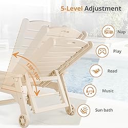 LUE BONA HDPS Chaise Lounge Chairs Set with