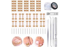 AURORAY 105 pcs Ingrown Toenail Removal Kit Ingrown Toenail Pedicure Tools with Ingrown Toenail Sticker, Toenail Clippers, Toenail File, Toenail C-type Tube
