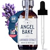 Angel Bake Pure Bulgarian Lavender Extract for Baking, Coffee, Lattes, 2 oz | No sugar added flavoring for coffee syrup, cocktails and desserts; kosher, keto, vegan, gluten free