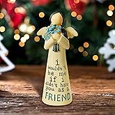 Yoigrthu Guardian Angel Figurines Praying Angel Sculpture Statue Hand-Painted Gift for Women Celebrate Sister Friendship Desktop Art Ornament Home Decor Memorial Graduation Decorations