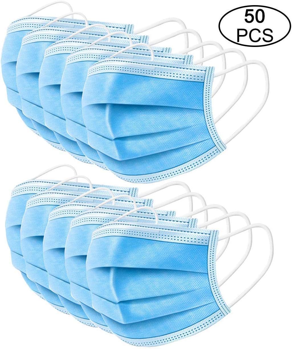 3-Ply Non-woven Masks Protection from Dust Face Mask Disposable Daily Use 50pc/set Anti Saliva Isolation Anti Cough Cross Infection Block Dust Facial Cover