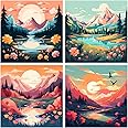 MXCFZX Labeol 4 Paint by Numbers for Kids Ages 8-12 DIY Paint Set for Girls Boys Adults Beginner Crafts for Girls Ages 4-8 Acrylic Oil Painting by Number Kits Perfect for Gift Decor 8"x8"