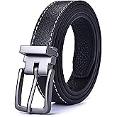 Wojgzon Boys Black PU leather belt with Removable Pin Buckle, Ratchet Belts for Kids Dress Casual School Uniform