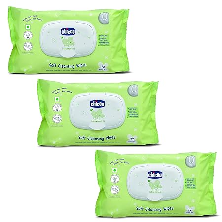 Chicco Baby Wipes 72 (Lid) -Pack of 3