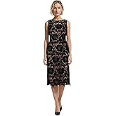 Anne Klein Womens Sleeveless Lace Midi Dress
