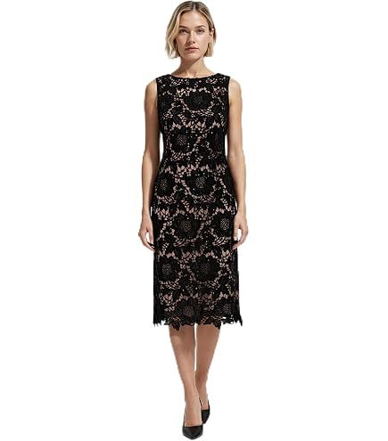 Anne Klein Womens Plus Crepe Fit & Flare Cocktail Dress Black 24W : Clothing, Shoes & Jewelry
