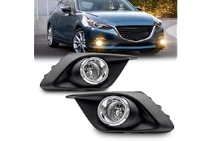 WEZEMLIGHT Fog Light Assembly Replacement For 2014-2016 MAZDA 3 With H11 12V 55W Halogen Bulbs​(Clear Lens)