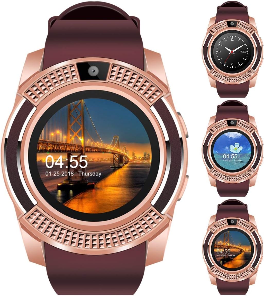 Faawn Smart Watch for Sports & Fitness Tracker with 4g Sim Card Supported Smart Watches for Mens Boys and Girls - Brown