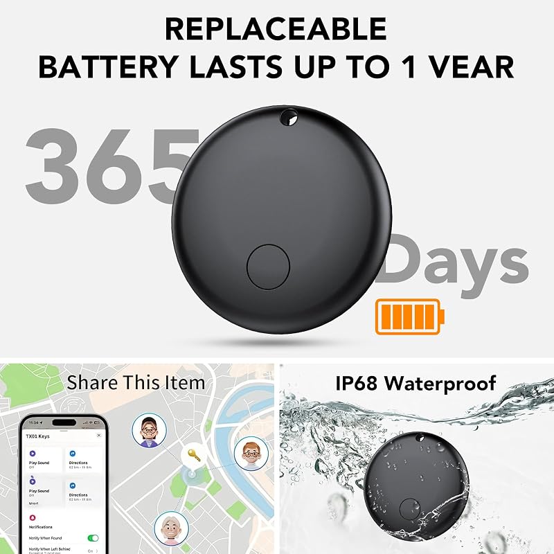 Tracker Tag Android Smart Tag, Schlüsselfinder KeyFinder kompatibel mit Google Mein Gerät Finden APP (Android NUR), Bluetooth Key Finder für Gepäck/Taschen/Koffer/Brieftasche (4er Pack) — Foto 6 von 8