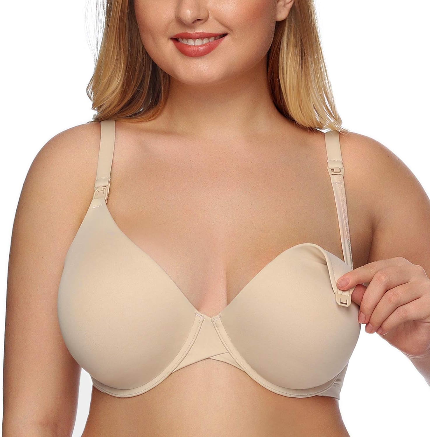 DotVol Women's Maternity Nursing Bras for Breastfeeding Clip Full Coverage Back Smoothing Underwire at  Women’s Clothing store