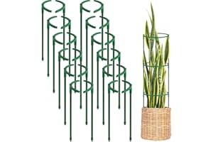 FIRST-ZGEL 24Pcs Plant Support Stakes, Half Round Plant Stakes for Indoor Plants, Stackable Garden Flower Support, Plant Cages for Tomato,Monstera, Peony, Hydrangea, Climbing Plants