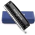 SWAN Chromatic Harmonica 12 Holes Deluxe Harmonica C Key with Slider and Valve - 12 Hole 48 Tone for Adults Beginners Students - Professional Harmonica Key of C, Frosted Black (Memory48)