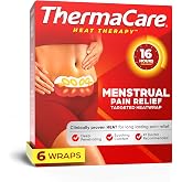 ThermaCare Menstrual Heating Pads for Cramps &amp; Back Pain Relief, 6 Count | Adhesive Heat Wraps for Period, Portable, Drug-Free Therapy for Daily Comfort &amp; Discreet Wear, Lasts Up to 8 Hours