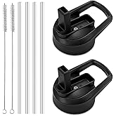 XccMe Straw Lid for Hydro Flask Wide Mouth,2Pack Replacement Lids with Straws for Wide Mouth 12,16,18,22,32,40,64oz Water Bottles,Sport Bottle Lids Accessories with Handle (straw lid2)