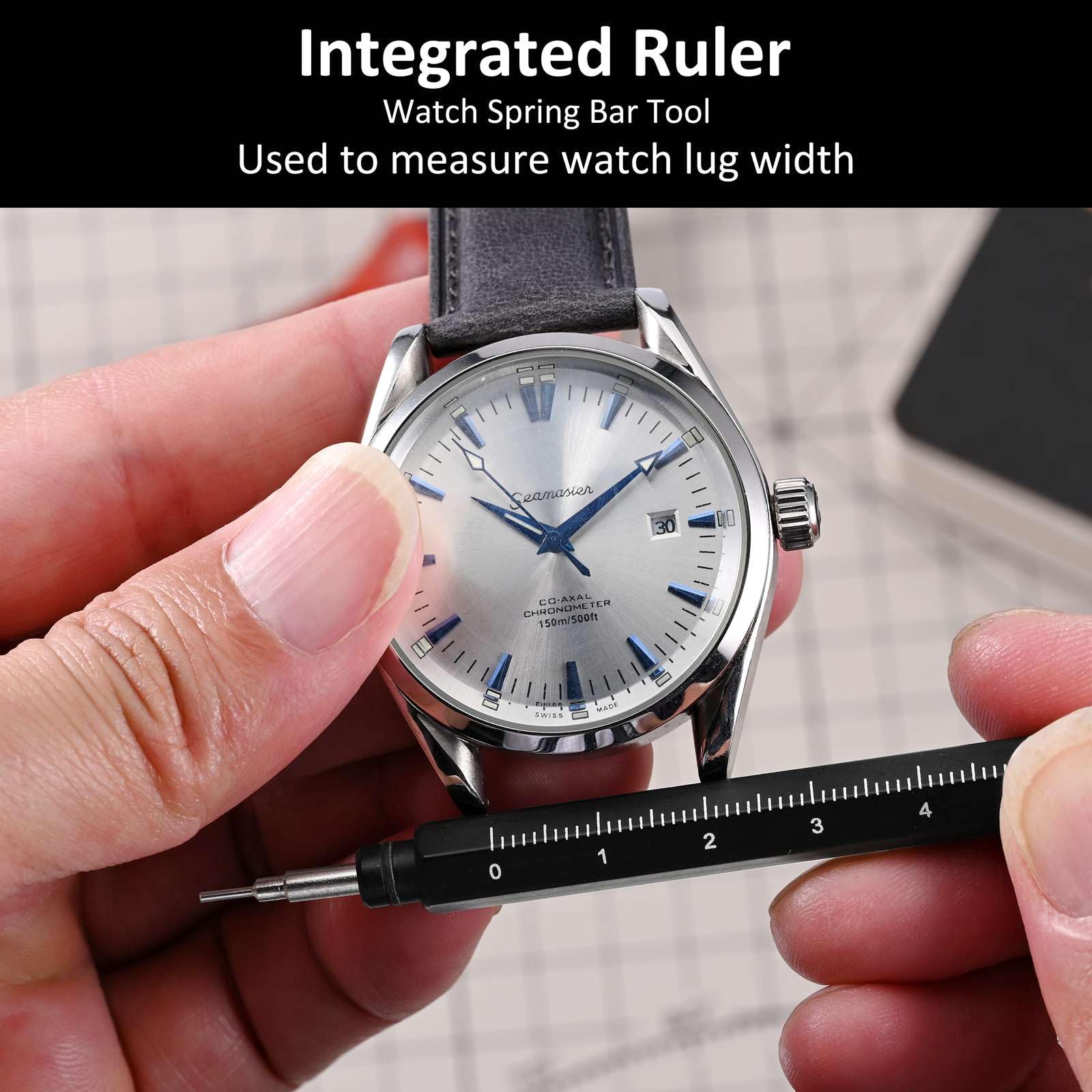 WOCCI Premium Repair Tool Kit for Remove Install Watch Bands Spring Bars Pins - Stainless Steel Tool with Caps, Replacement Fork and Cleaning Cloth