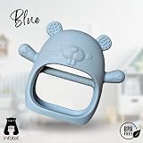 Infatot Chipmunk Teething Mittens Silicone Soothing Glove Blue 0-6 Months view 5
