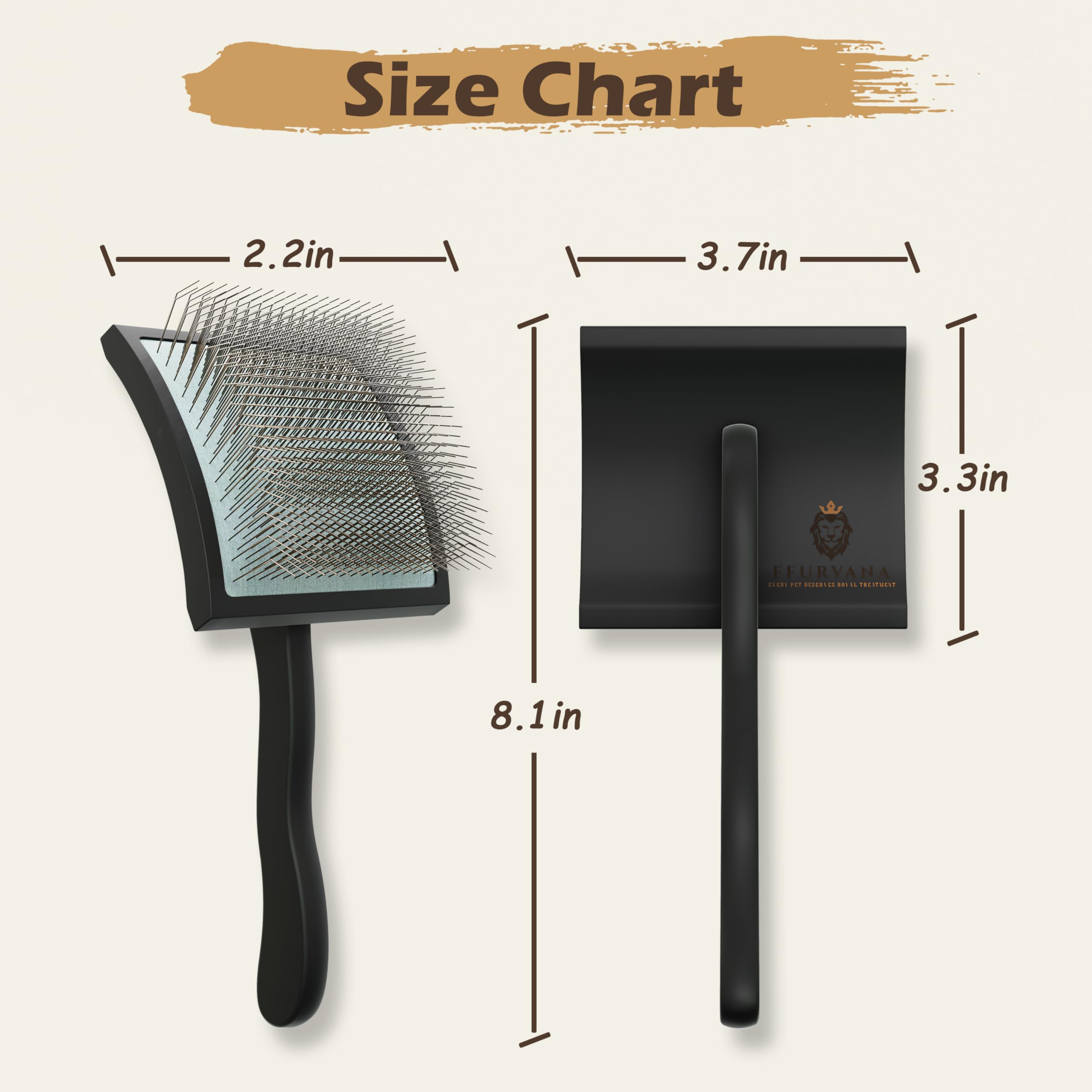 Doodle Slicker Dog Brush –Perfect For Goldendoodle & Poodle Hair Maintenance - Medium to Long Hair Breeds-Detangle, Brush, Black – Professional Pet Grooming Brush for Thick & Long-Haired Dogs