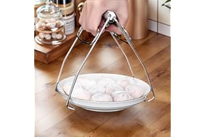 Stainless Steel Dish Clip Plate Lifter, Heat Resistant Anti-Slip Pot & Plate Gripper for Hot Dishes, Steamer Plates & Bowls