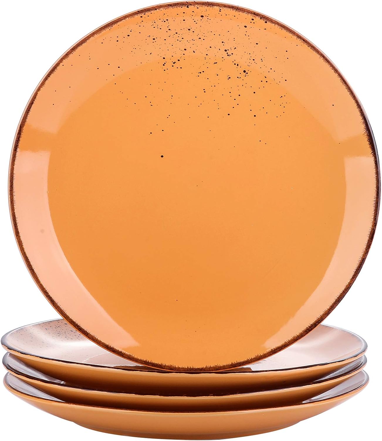 vancasso Navia Tropical Vintage Ceramic Dinner Plates, Set of 4, Orange 26.7 cm, 4 Count (Pack of 1)