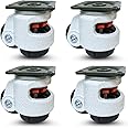 CasterHQ - Retractable Leveling Machine Casters - 4 Pack - 2,400 lbs Per Set - Premium Quality - Heavy Duty Machine Retractable Casters - 600 lbs Capacity Each Caster - New Improved Design!