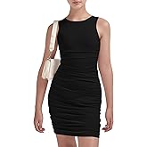 EXARUS Girls Bodycon Dresses Teen Ruched Pencil Tween Sleeveless Dress Cocktail Summer Dance Party Casual for 8-14Y