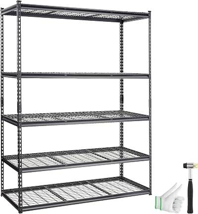 VEVOR 5-Tier Storage Shelving Unit 2000 lbs Capacity Heavy Duty Garage Wire Rack