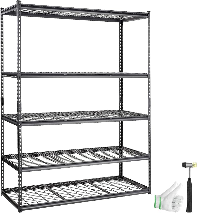 VEVOR 5-Tier Storage Shelving Unit 2000 lbs Capacity Heavy Duty Garage Wire Rack