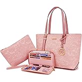 Qiyuer Women Purses Handbags Wallet Sets Shoulder Bags Top Handle Satchel Tote Purse Work Bag Set With Matching Wallet 3pcs