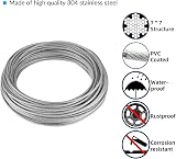 YEYIT 26 Pcs 20M Stainless Steel Wire Rope Kit PVC Coated Cable for Garage Door view 4