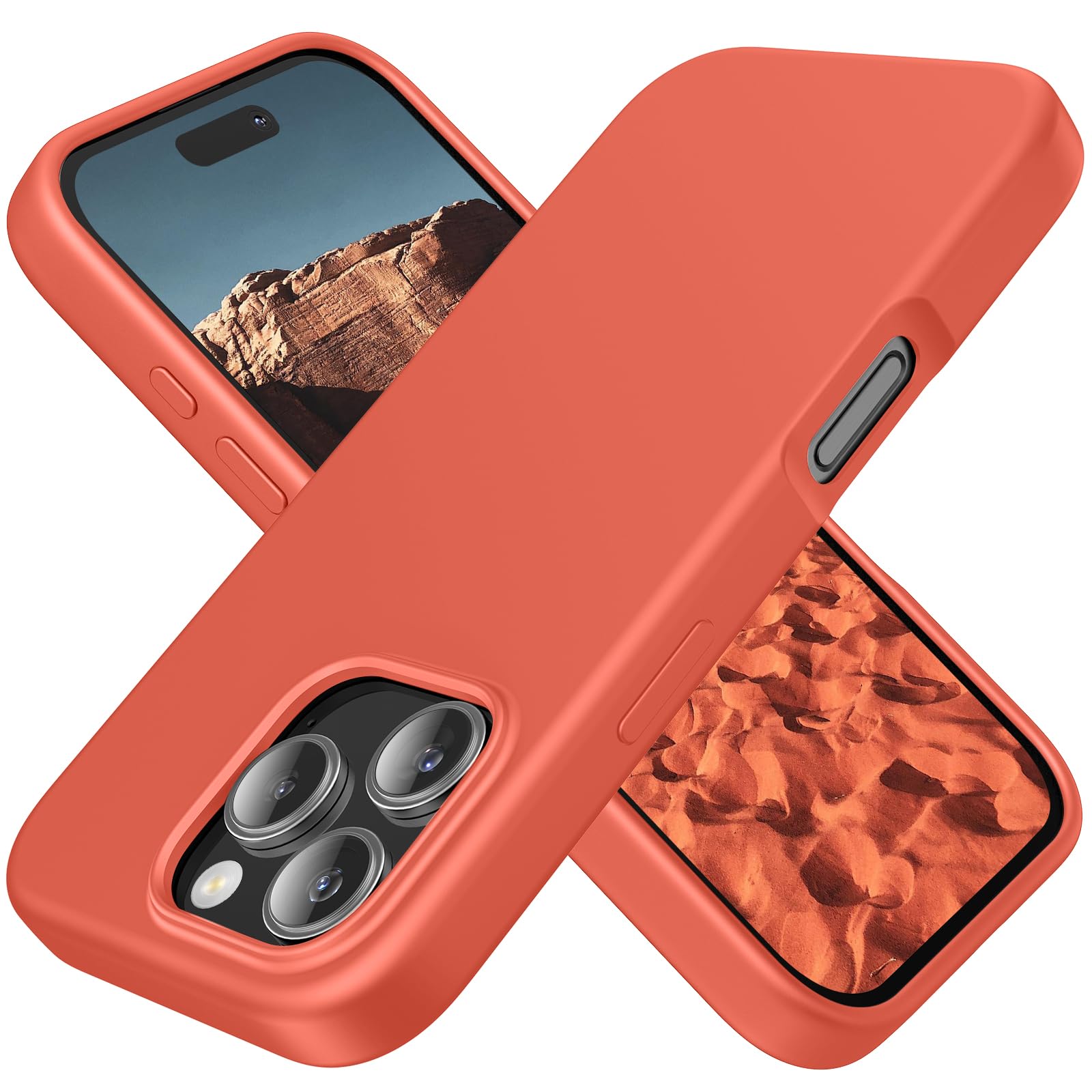 TAXXOE Silicone Case Compatible with iPhone 16 Pro Case Soft Ultra Slim Protective Shockproof Liquid Silicone Phone Case,Anti-Scratch Microfiber Lining, 6.3" Apricot