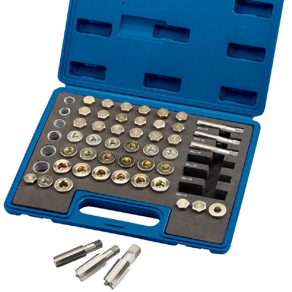 Draper 36631 Expert Oil Sump Plug Kit, 120 Pieces, Blue