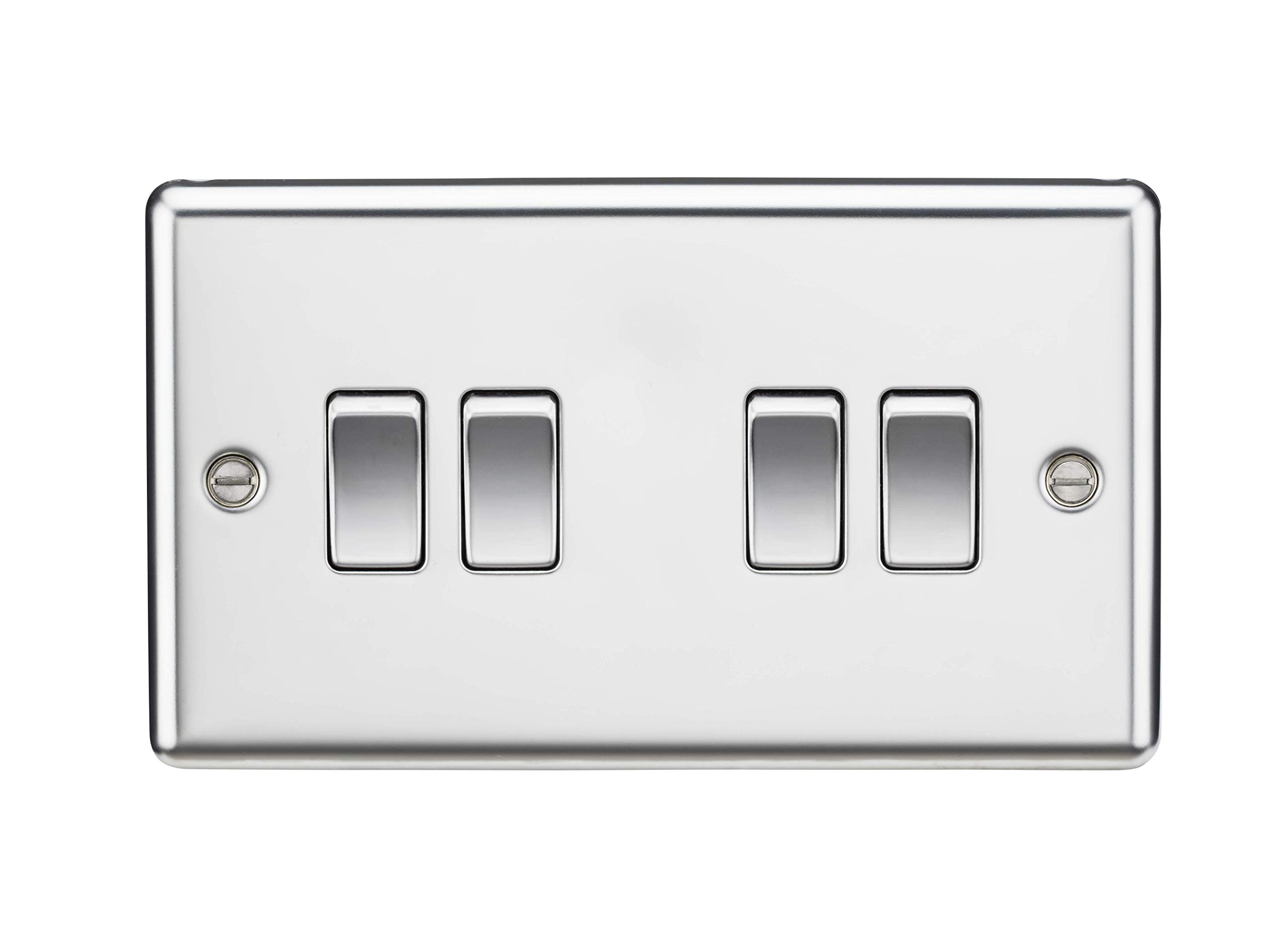 10AX 4G 2 Way Plate Switch - Rounded Edge Polished Chrome — image 1