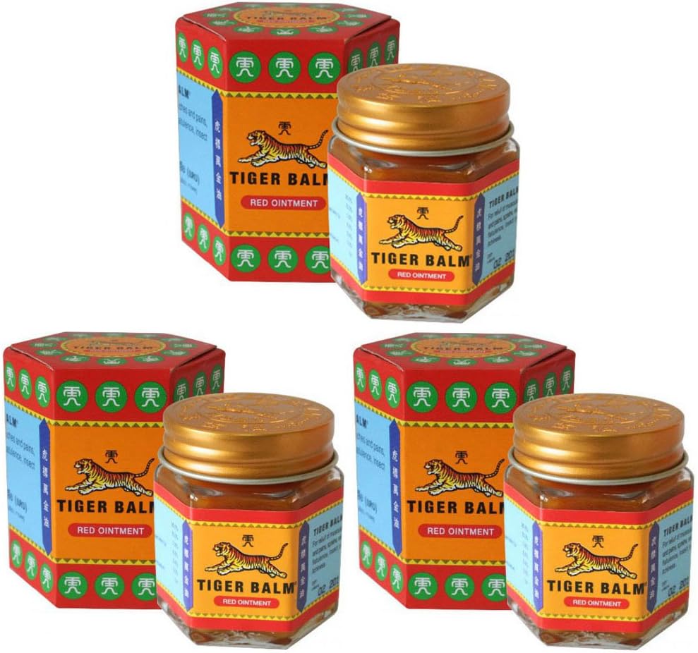 3 Jars of Tiger Balm Red Ointment 30g/Jar (Large Jar!)