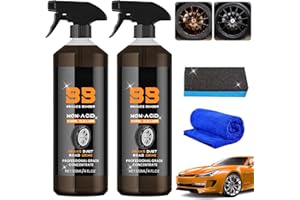 YOUSHEME Bronze Bomber Wheel Cleaner,Bronze Bomber Non-Acid Wheel Cleaner,Brake Dust Remover Wheel Cleaner,Perfect for Cleaning Wheels and Tires Safe On Alloy and Pain,Automobile Wheel Cleaner(2PCS)