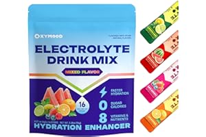 OXYMOOD Sugar Free Electrolytes Powder Packets - Salty High Sodium Hydration Packets, Electrolytes Drink Mix for Fitness Enth