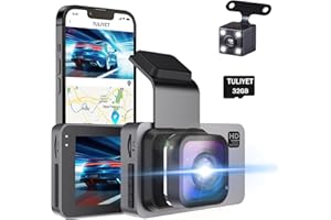 TULIYET Dash Cam Front and Rear, 1080P Full HD Dash Cam, Dash Camera for Cars with 32GB SD Card, 3”IPS Screen, Loop Recording, Accident Lock, Motion Detection, Night Vision, WDR, Parking Monitor