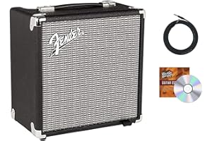 Fender Rumble 15 Bass Combo Amplifier Bundle with Instrument Cable and Austin Bazaar Instructional DVD