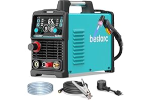 bestarc Plasma Cutter, [Pilot Arc] [Large LED Display] [Air Sensor] 65A bestarc Plasma Cutter Machine 110/220V Dual Voltage, 