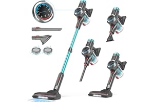 AFNOP Cordless Vacuum Cleaner, 550W/45Kpa/65Mins Vacuum Cleaners for Home, Self-Standing Stick Vacuum with LED Display, Rechargeable Cordless Vacuum, Lightweight for Carpet, Pet Hair, Hardwood Floor