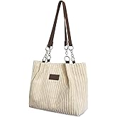 Ulisty Women Corduroy Tote Bag - Casual Shoulder Bag for Daily Shopping & Fashion