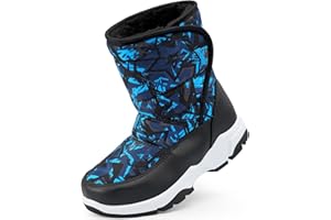 PUBOOM Boys Snow Winter Boots Kids Warm Fur Cozy Boot for Boy Cold Weather Boots Shoes