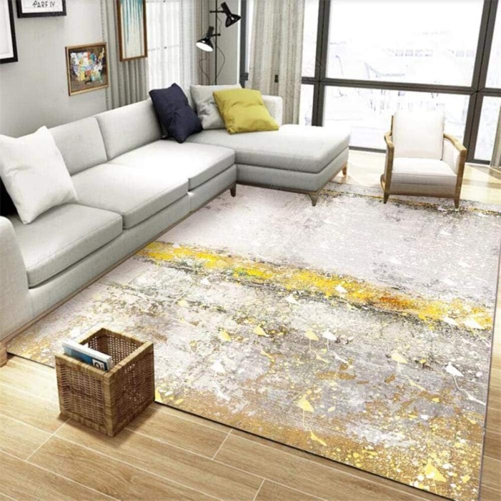 L.TSN Big Area Floor Rug Wohnaccessoires Abstraktes Ölgemälde golden