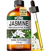KUKKA Jasmine Essential Oils - 4 Fl Oz - for Hair, Skin, Diffuser, Aromatherapy & DIY Soap Making Scent