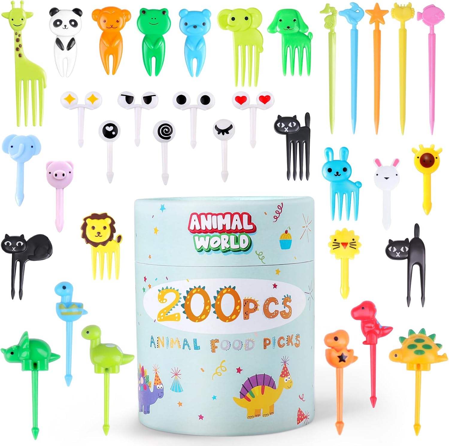 Kids' Room Décor - DOUDOULE 200PCS Food Picks for Kids with Storage Box