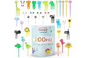 DOUDOULE 200PCS Food Picks for Kids with Storage Box